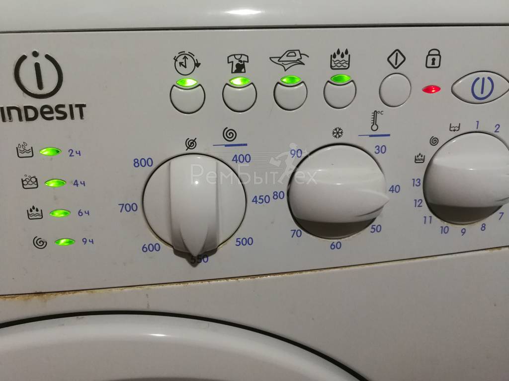 Мигают индикаторы в стиральной машине Индезит без дисплея - как узнать код  ошибки | РемБытТех