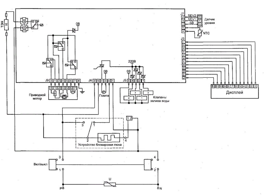 Схема стиральной машины beko