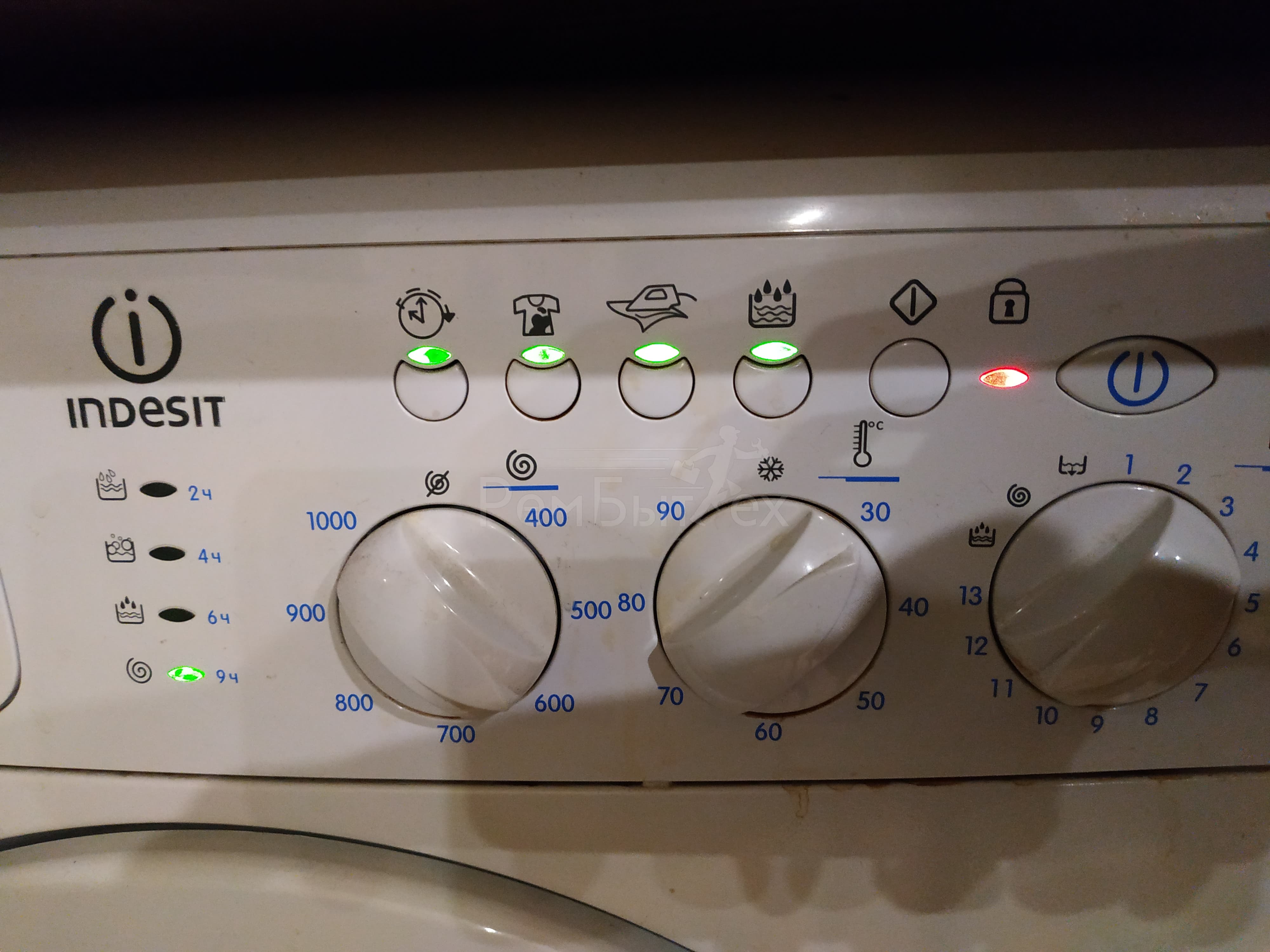 Индикатор на стиральной машинке