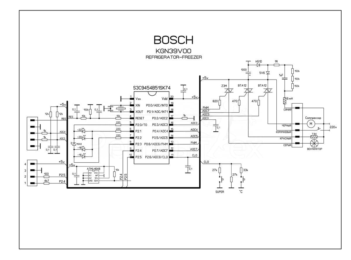 Схема холодильника bosch